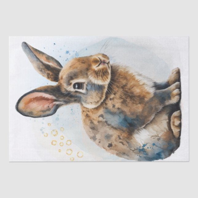 Rabbit Bunny Watercolor Tissue Paper (Front)