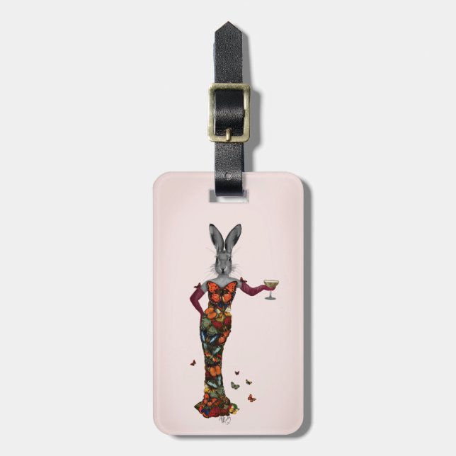 Rabbit Butterfly Dress 2 Luggage Tag (Front Vertical)