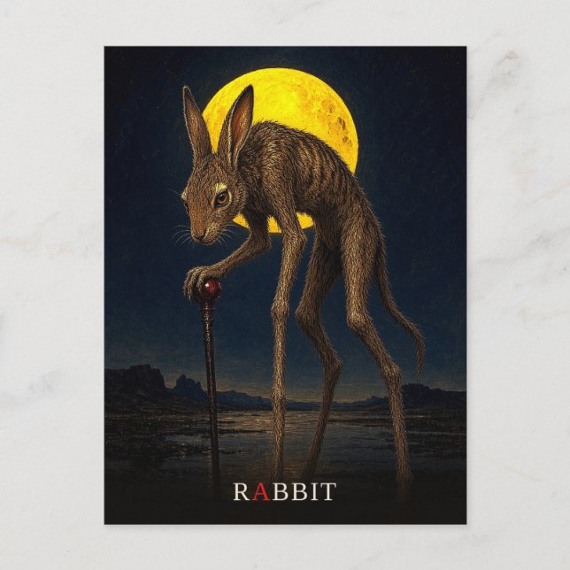 Rabbit Cane gothic Surreal Postcard (Front)