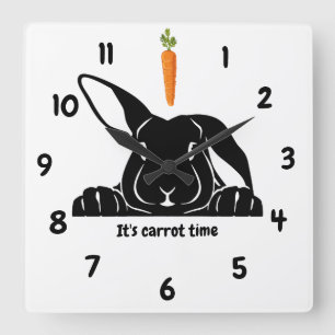 Rabbit Carrot Wall Clock
