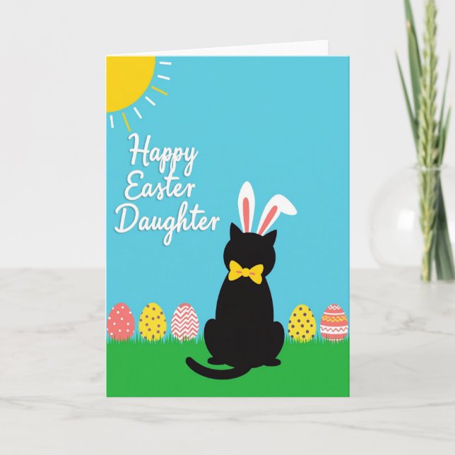 Rabbit Cat Easter Pattern Card (Front)
