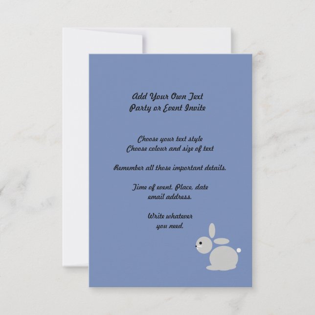 Rabbit Children’s Party or  Event Invitation (Front)