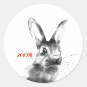 Rabbit Chinese Year 2023 Watercolor Zodiac Sticker