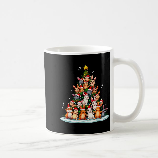 Rabbit Christmas Tree Funny Holiday Bunny  Coffee Mug (Right)