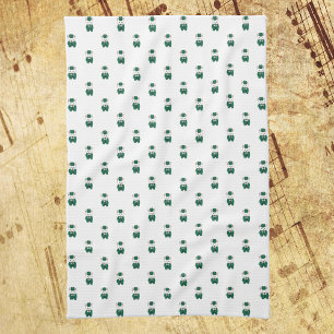 Rabbit Clarinet Marching Band Green Gold Tea Towel