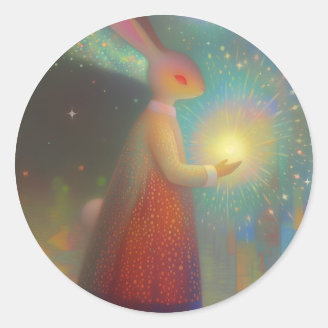 Rabbit Classic Round Sticker (Front)