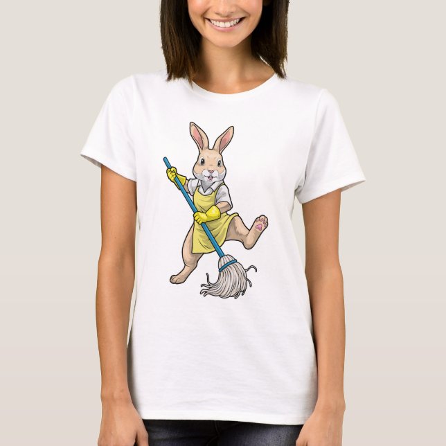 Rabbit Cleaner Mop Cleaning T-Shirt (Front)