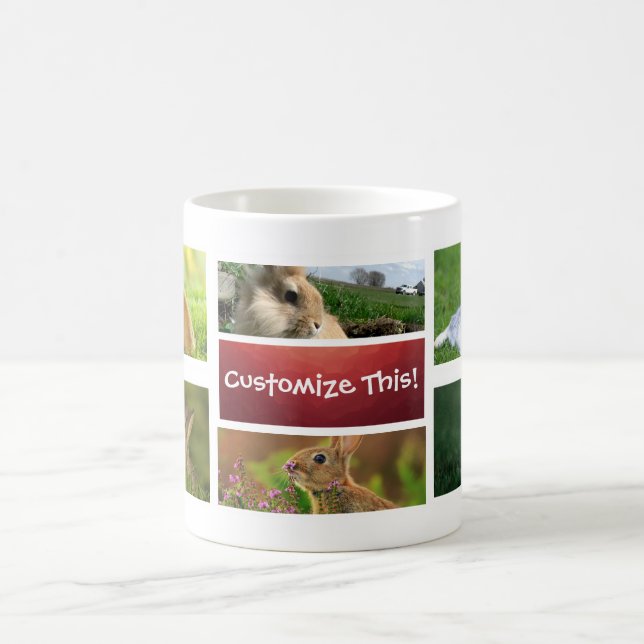 Rabbit Collage Photo Mug (Center)