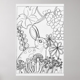 Rabbit Colouring Poster 16" x24"