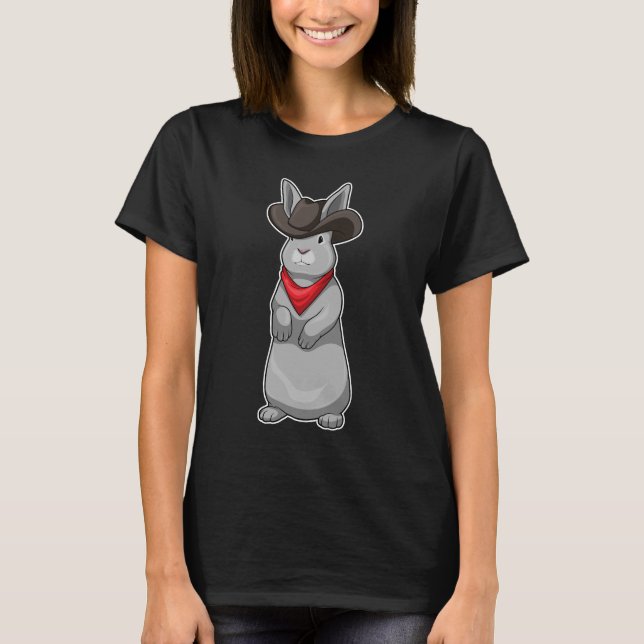 Rabbit Cowboy Cowboy hat T-Shirt (Front)