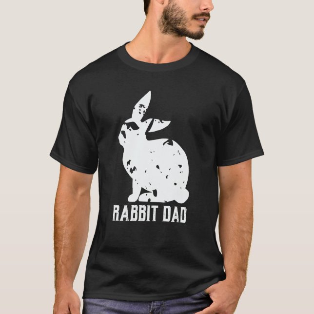 Rabbit Dad Mens Boys Owner Pet Bunny Easter Animal T-Shirt (Front)
