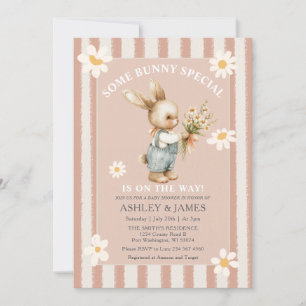 Rabbit Daisy Flower Some Bunny is on the Way Invitation
