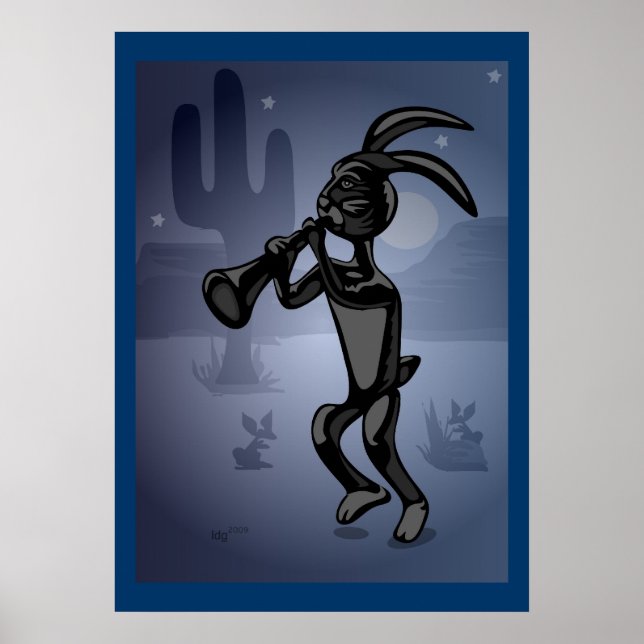 Rabbit Dance Kokopelli Poster (Front)