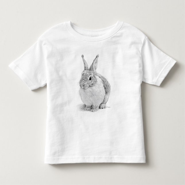 Rabbit Day Pencil Drawing Toddler T-Shirt (Front)