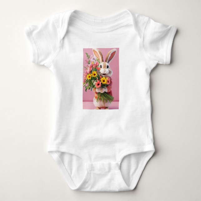 RABBIT DESIGN BABY BODYSUIT (Front)