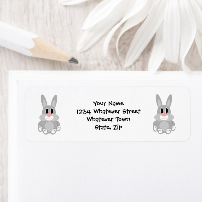 Rabbit Design Return Address Return Address Label (Insitu)