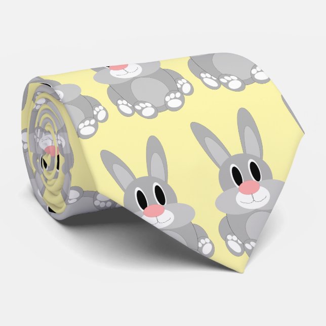 Rabbit Design Tie (Rolled)