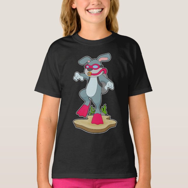 Rabbit Diver Oxygen bottle Diving T-Shirt (Front)