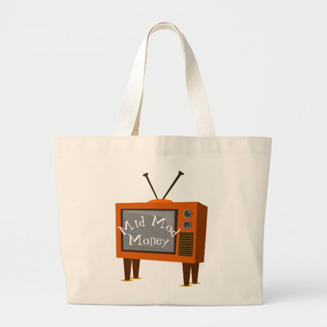 Rabbit Ears Retro Console TV Large Tote Bag (Front)