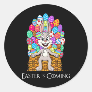 Rabbit Easter Basket Egg Throne Fun Boys Girls Kid Classic Round Sticker