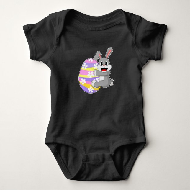 Rabbit Easter Easter egg Baby Bodysuit (Front)
