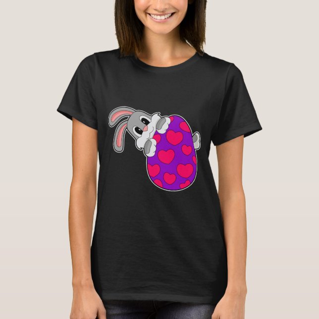 Rabbit Easter Easter egg Hearts T-Shirt (Front)
