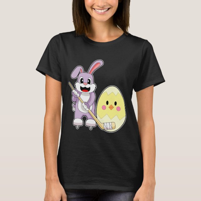 Rabbit Easter Easter egg Ice hockey T-Shirt (Front)