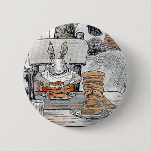 Rabbit Eating Pancake Breakfast 6 Cm Round Badge