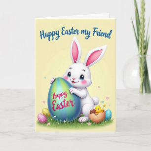 Rabbit Egg Happy Easter Day Card