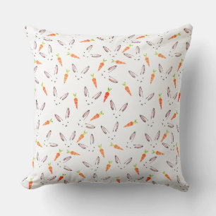 Rabbit Face and Carrot Pattern, Easter, ZSSG Cushion