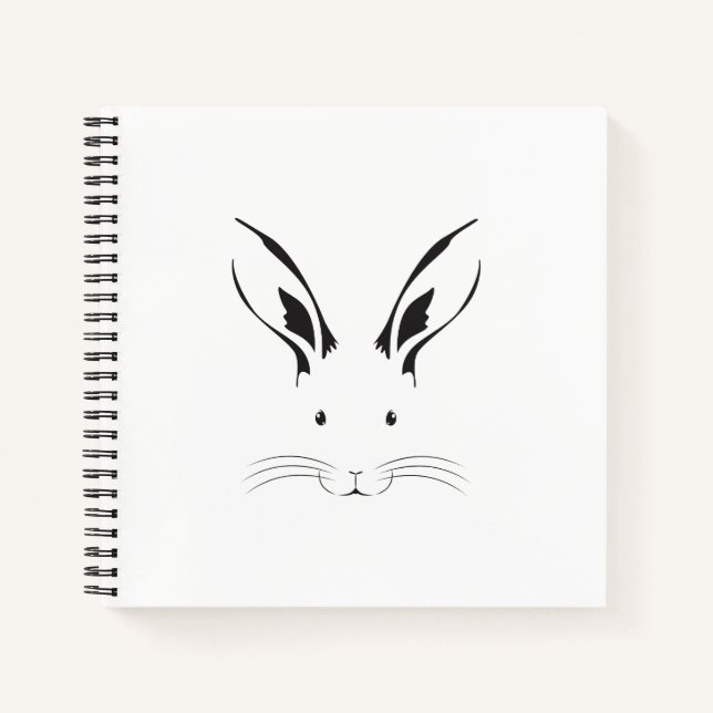 Rabbit Face Silhouette Notebook (Front)