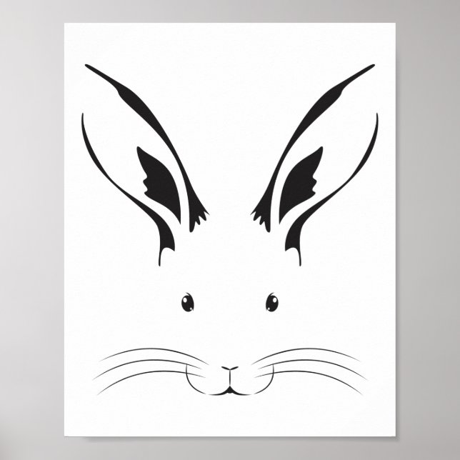 Rabbit Face Silhouette Poster (Front)