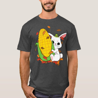 Rabbit Falling Leaves In Autumn CornT-Shirt T-Shirt