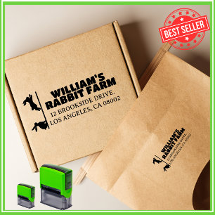Rabbit Farm Business Unique Cute Return Address Self-inking Stamp