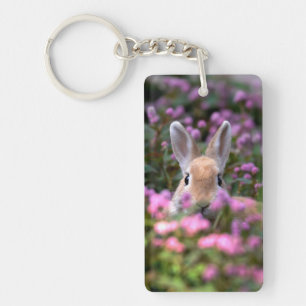 Rabbit farm key ring