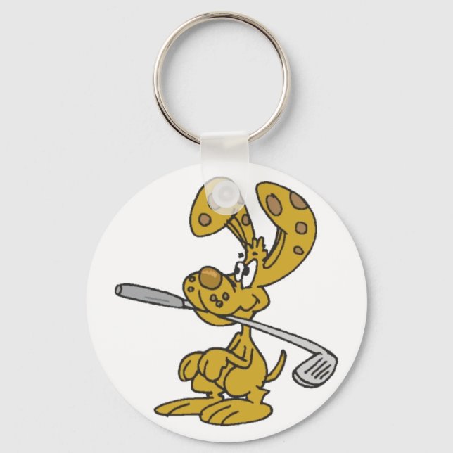 Rabbit Fetching Golf Club Keychain (Front)
