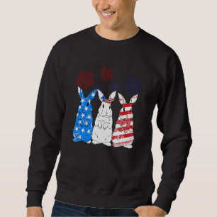 Rabbit Firework 4th Of July Men Woman Merica Usa V Sweatshirt