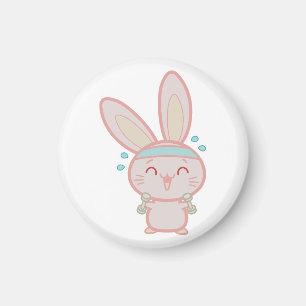 Rabbit, Fitness, Cartoon Magnet