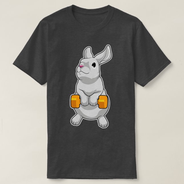 Rabbit Fitness Dumbbell 1 T-Shirt (Design Front)