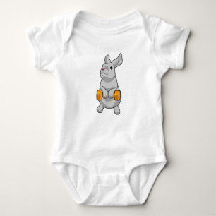 Rabbit Fitness Dumbbell Baby Bodysuit