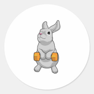 Rabbit Fitness Dumbbell Classic Round Sticker