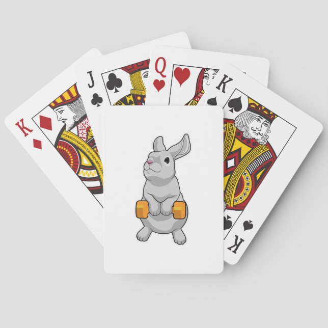 Rabbit Fitness Dumbbell Playing Cards (Back)