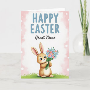 Rabbit Flower Pattern Easter Card