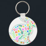 rabbit flower, retro, vintage key ring<br><div class="desc">Durable and lightweight keychain featuring a vibrant,  high-quality print,  perfect for keys,  bags,  backpacks,  small gifts,  souvenirs,  and everyday accessories.</div>