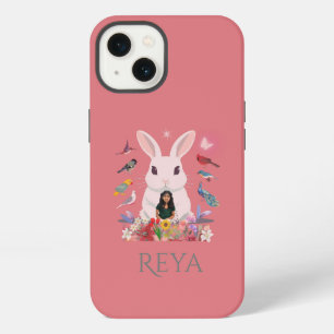 Rabbit, Flowers & Birds Personalised Design iPhone 13 Case