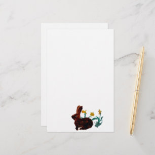 Rabbit Flowers Nature Stationery