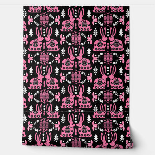 Rabbit Folk Art Home Decor Wallpaper