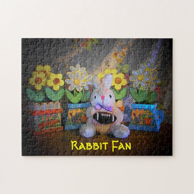 Rabbit football fan jigsaw puzzle (Horizontal)