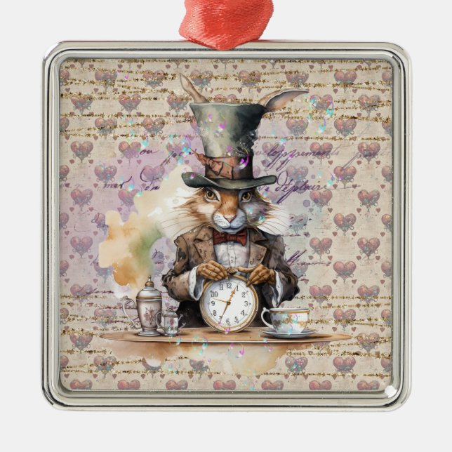 Rabbit from Alice in Wonderland  Metal Ornament (Front)