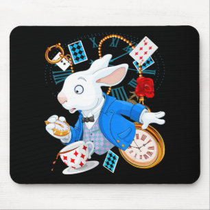 Rabbit Gift Alice In Wonderland - White Rabbit Mouse Pad